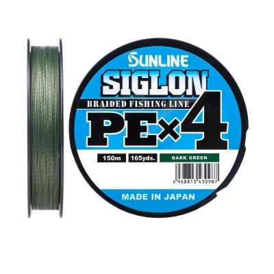 Леска плетеная Siglon PE X4, dark green, 150м, 0,26